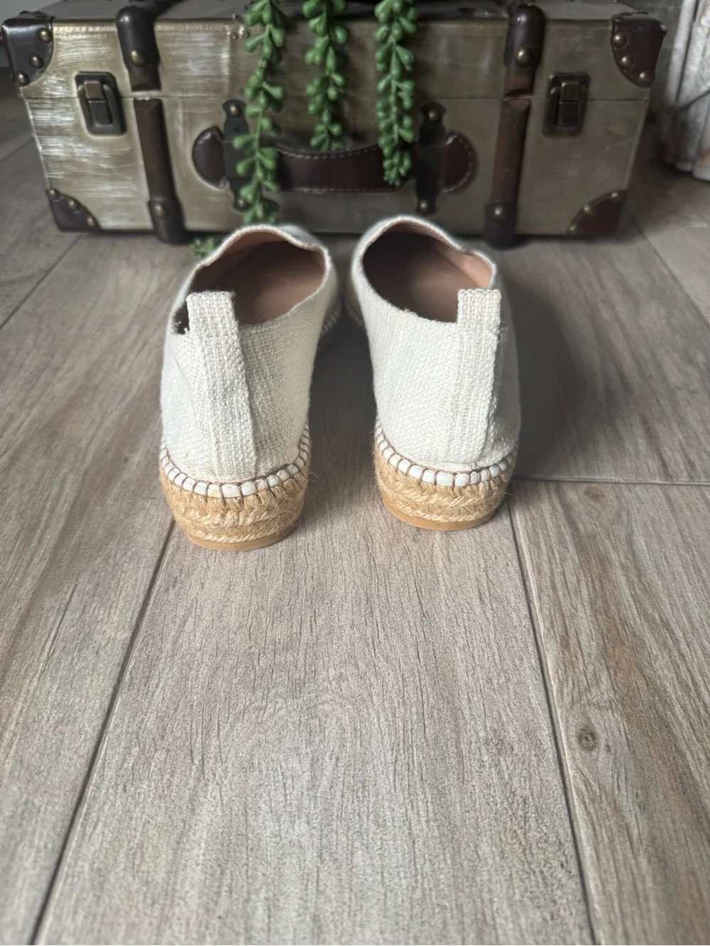 Viscata Barcelona Palafrugell Linen Espadrilles Ivory flats